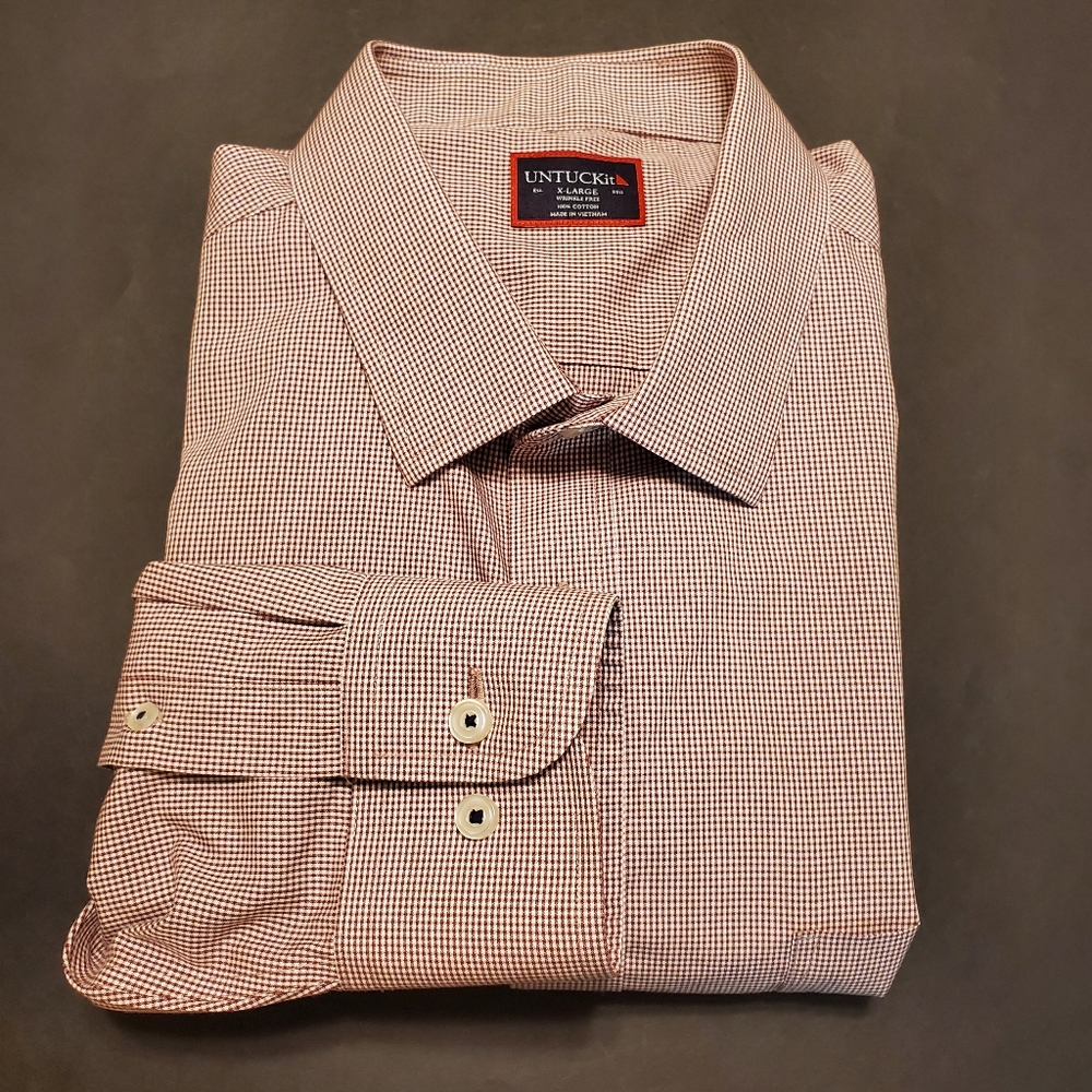 Untuckit Burgundy Long Sleeve Shirt